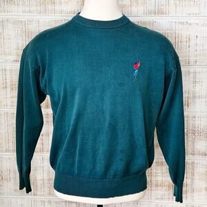 Cotton‎ Traders Crewneck Sweater Men Size L Golfers Sport Embroidered Vtg